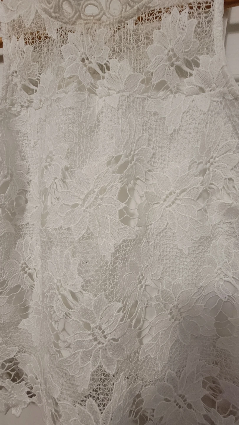 Boho White Floral Lace Halter Top - photo 2