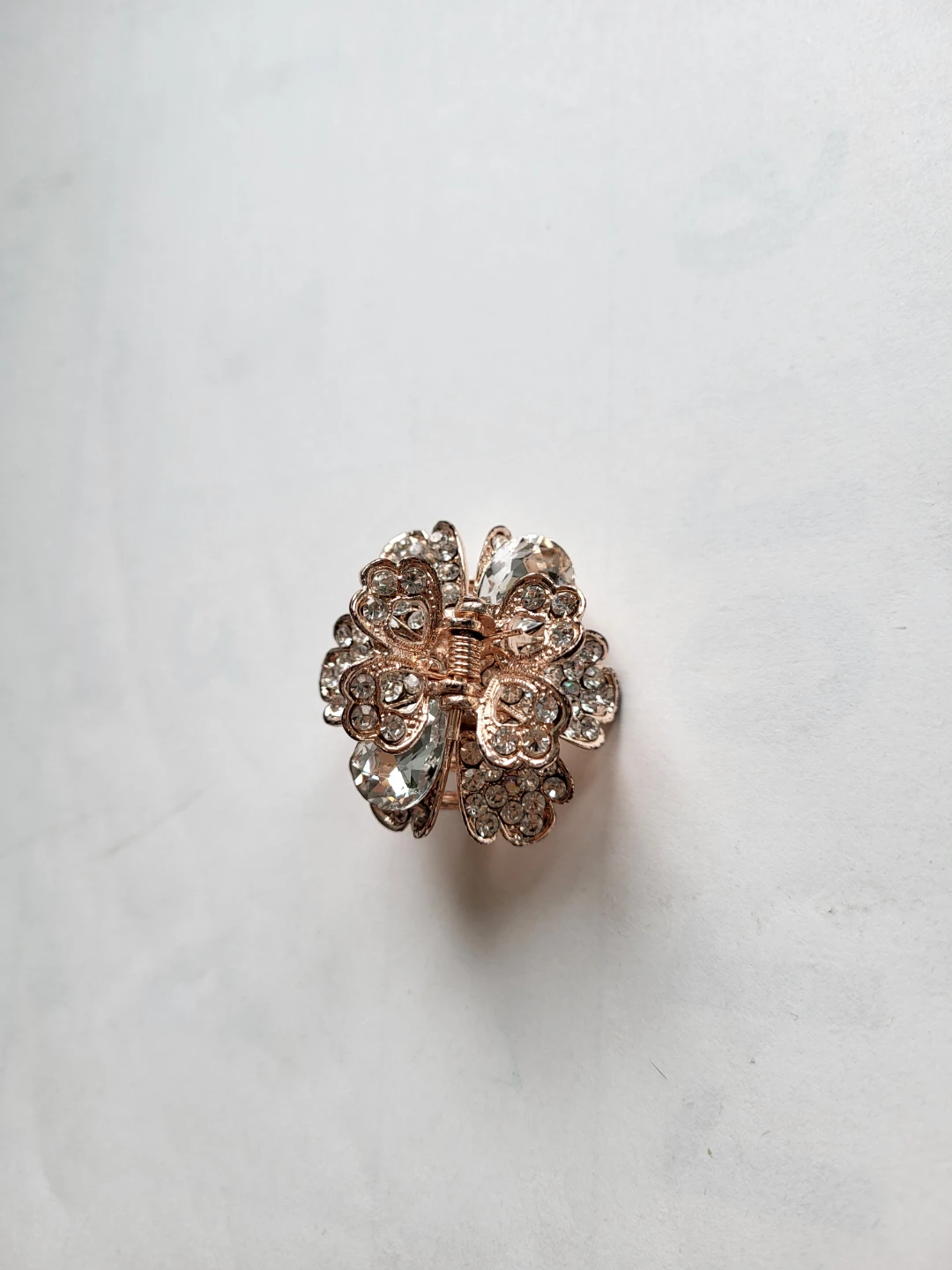 Rose Gold Crystal Flower Hair Claw (Hair or scarf)
