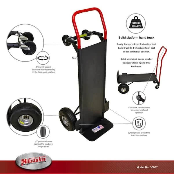 Milwaukee 800 lb Capacity Solid Platform Hand Truck - photo 5