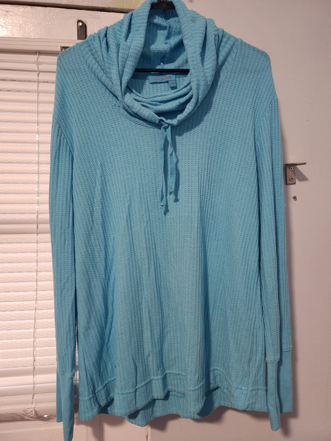 Fresh Produce Waffle Knit Cowl Neck Shirt