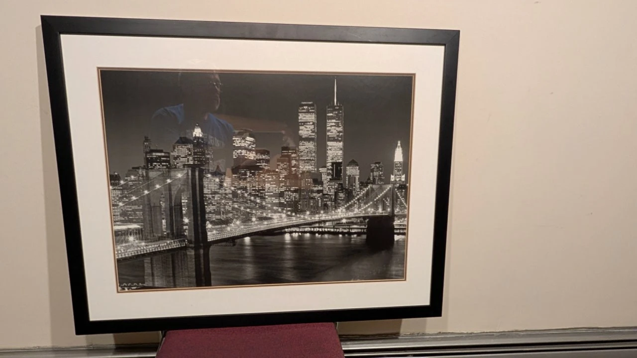 Framed Black and White New York City Skyline Print