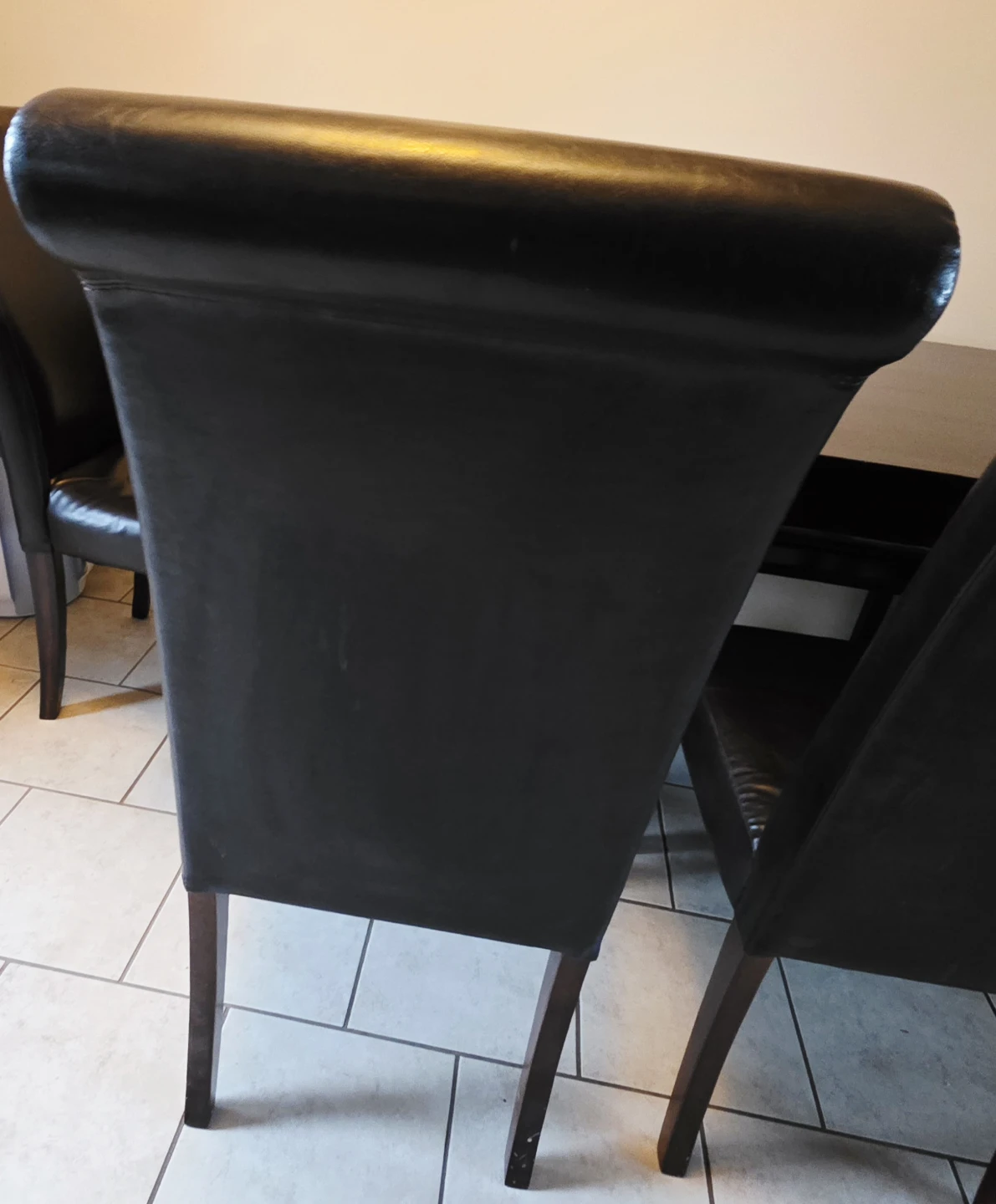 Dark brown wooden dining table with 4 chairs, In Millwoods. - photo 5
