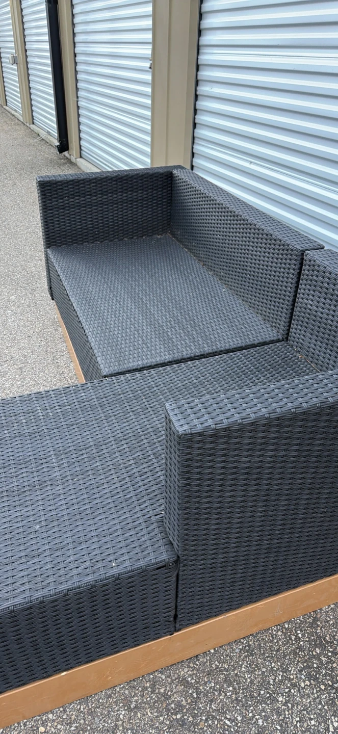 Black Wicker Sectional Sofa - photo 2