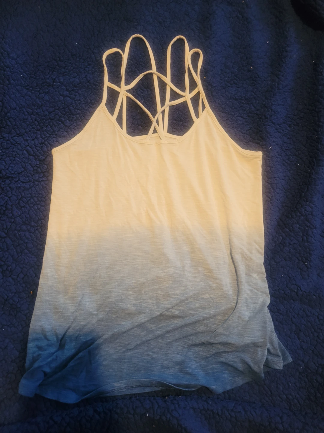 Small Blue fadded to whitel AE soft & sexy tank