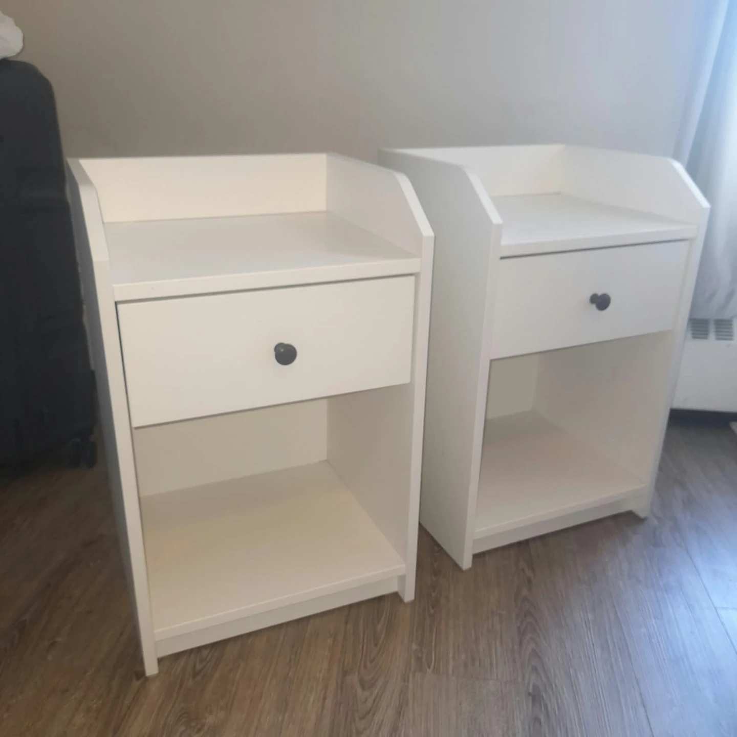 Two IKEA Hauga nightstands