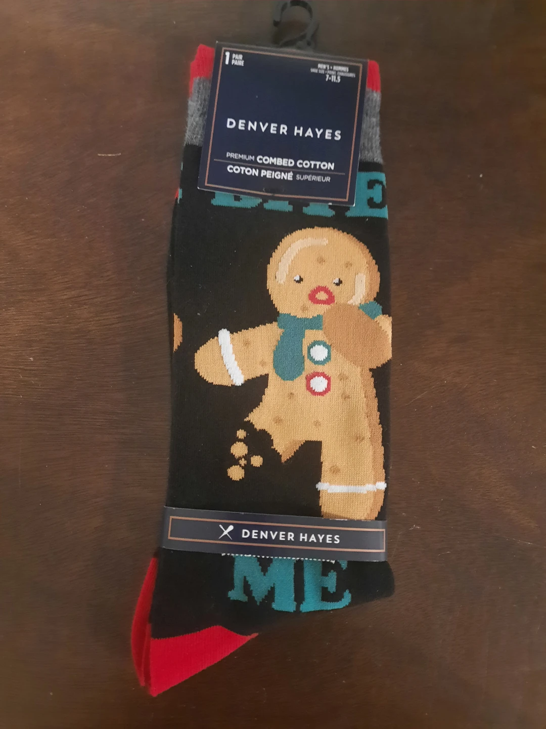 Denver Hayes Men's Gingerbread Man Socks Size 7-11.5