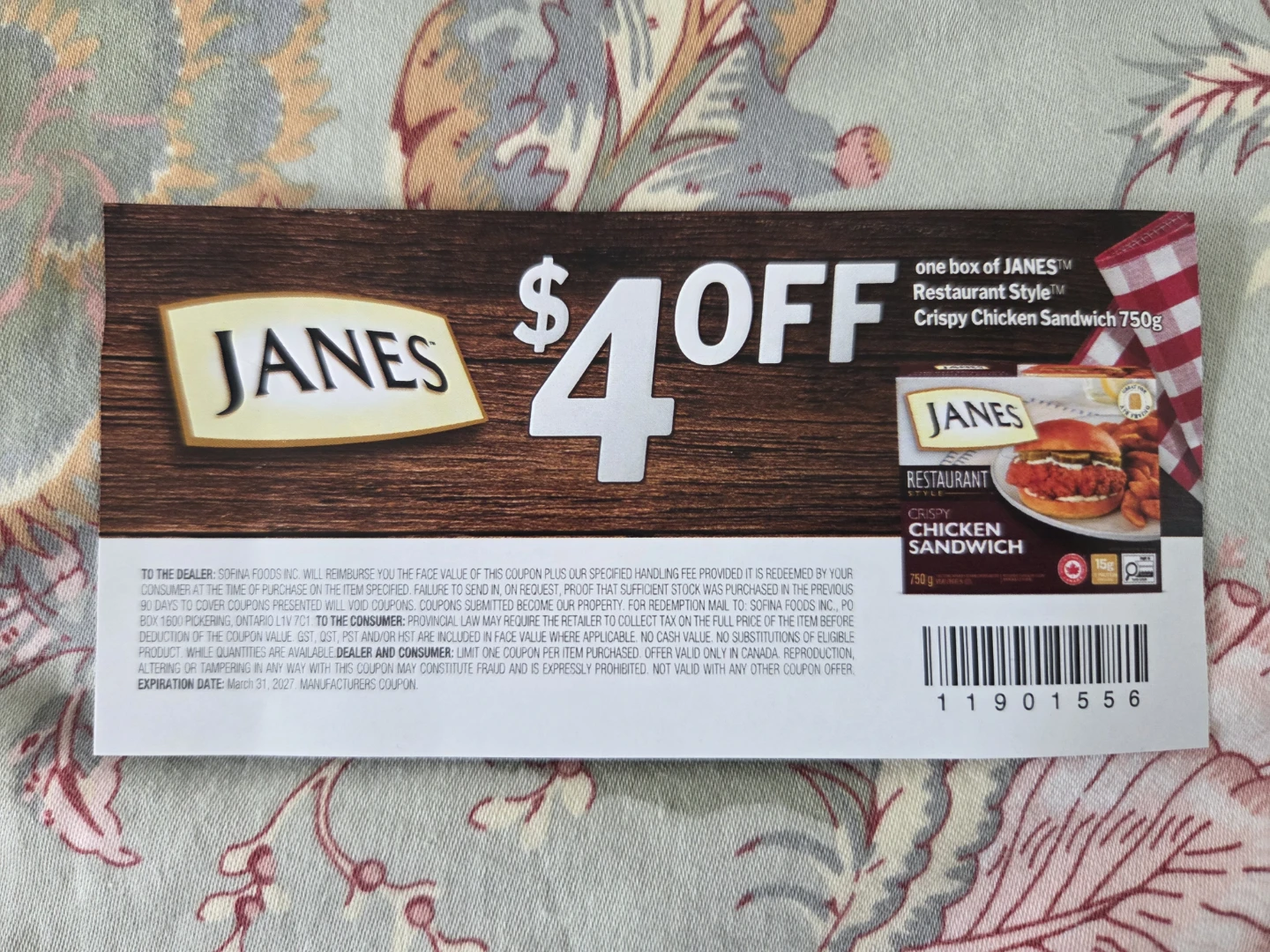 Janes Coupon (Free w Purchase)