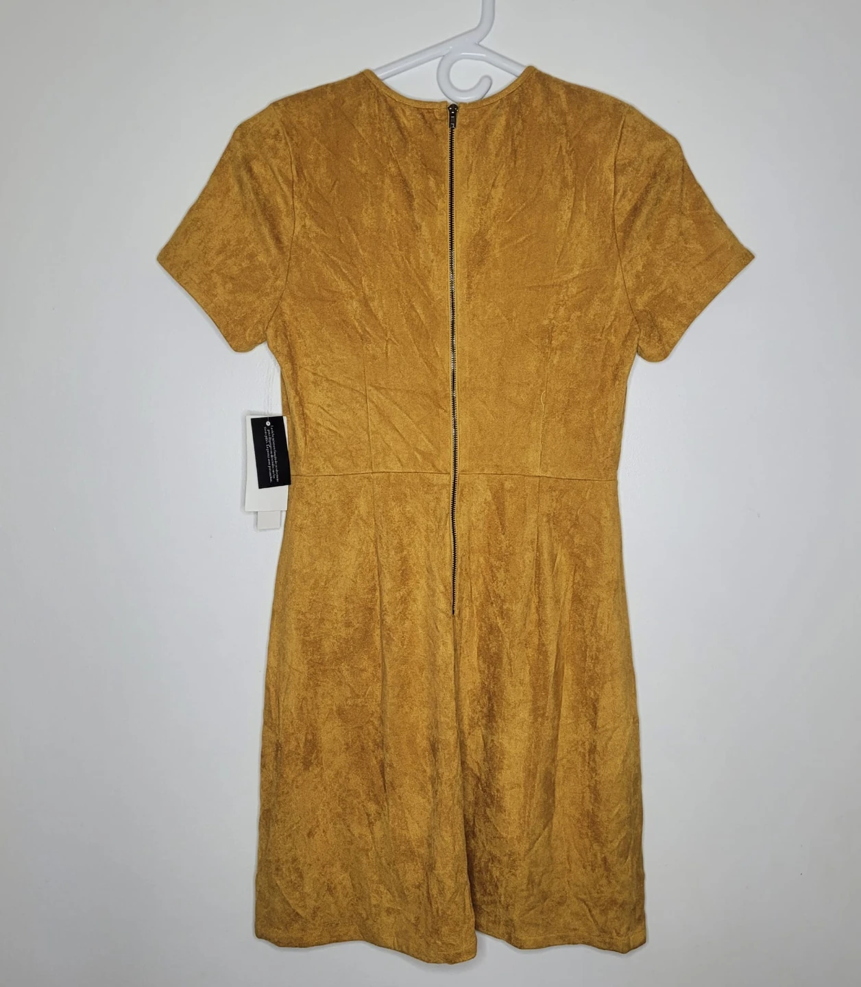 Design Lab Camel Faux Suede Lace-Up Dress