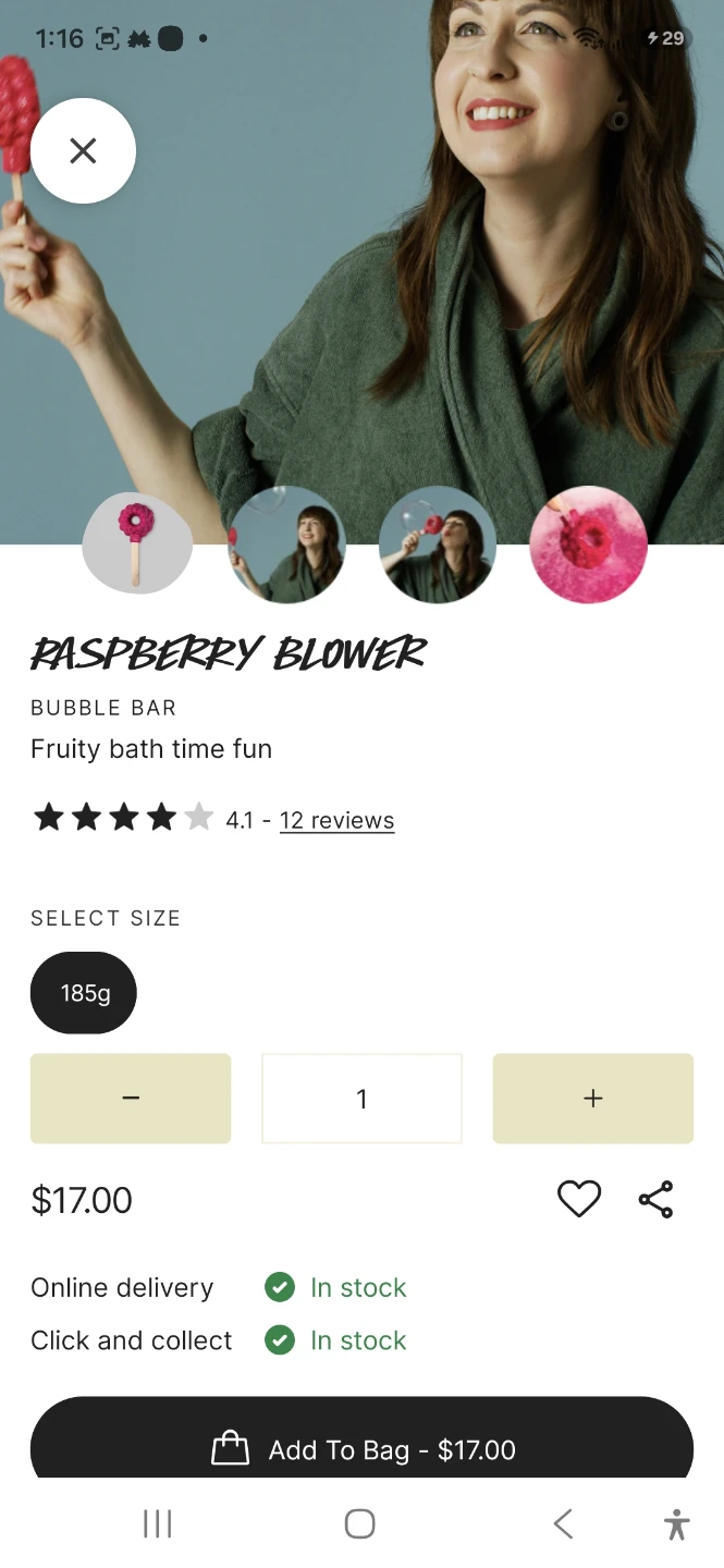 Lush Raspberry Blower Bubble Bar