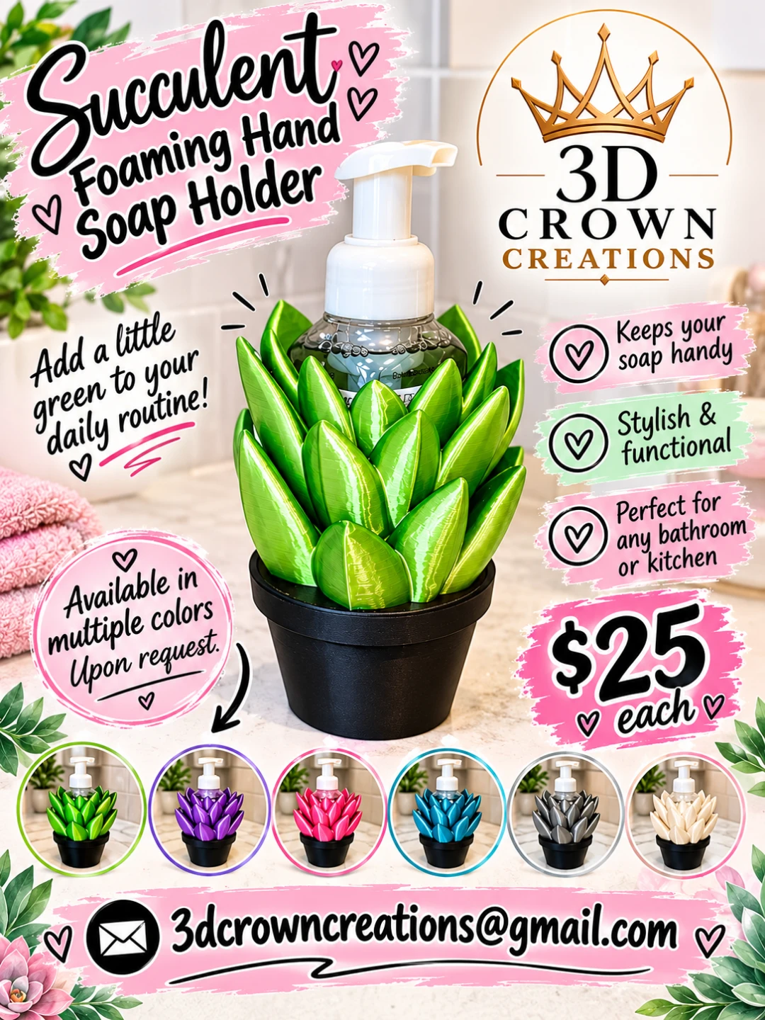 Succulent Foaming Soap Holder