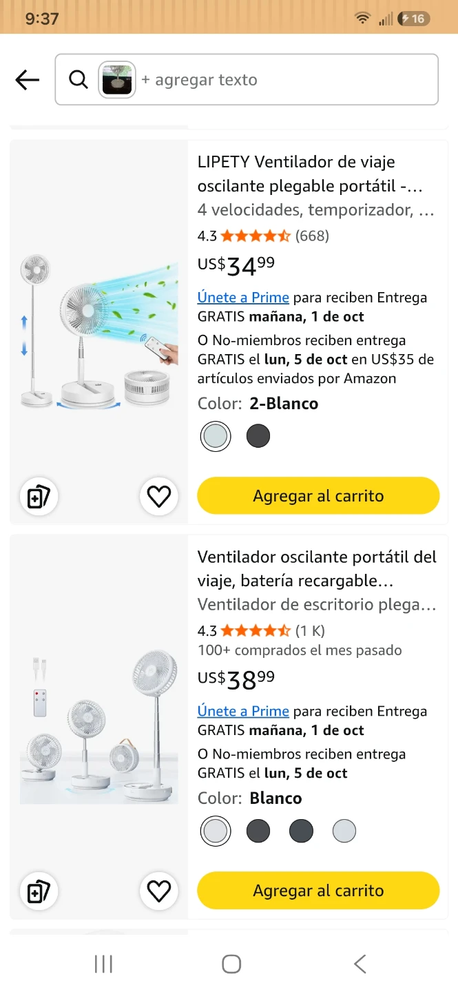 Lipety Portable Foldable Desk Fan