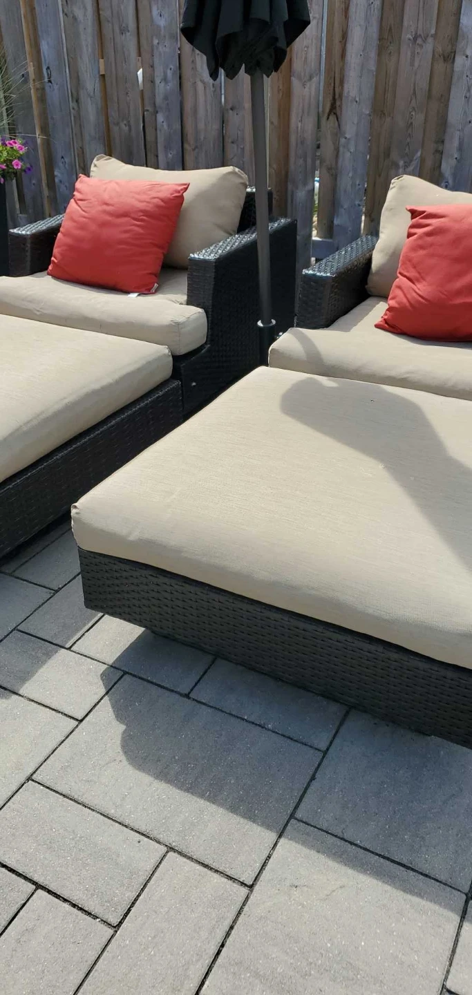 Price for both. Wicker Patio Lounge Chair with Ottoman