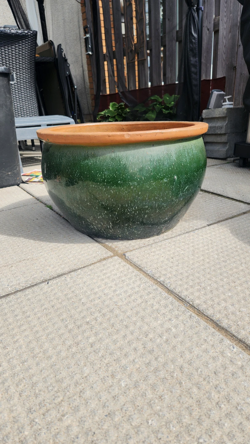 Large Round Ceramic Glazed Garden Planter - photo 5