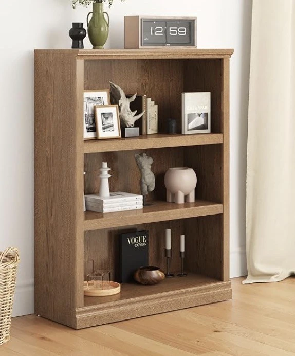 3-Shelf Wooden Bookcase