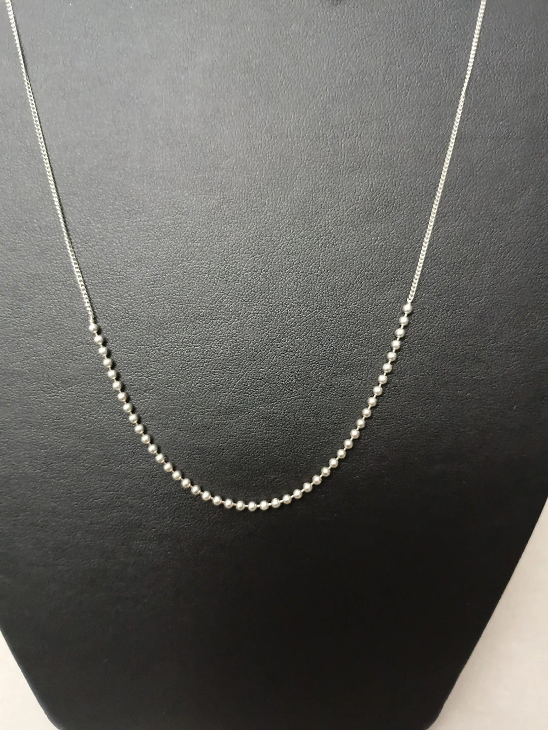 925 Sterling Silver Beaded Chain Necklace - photo 3