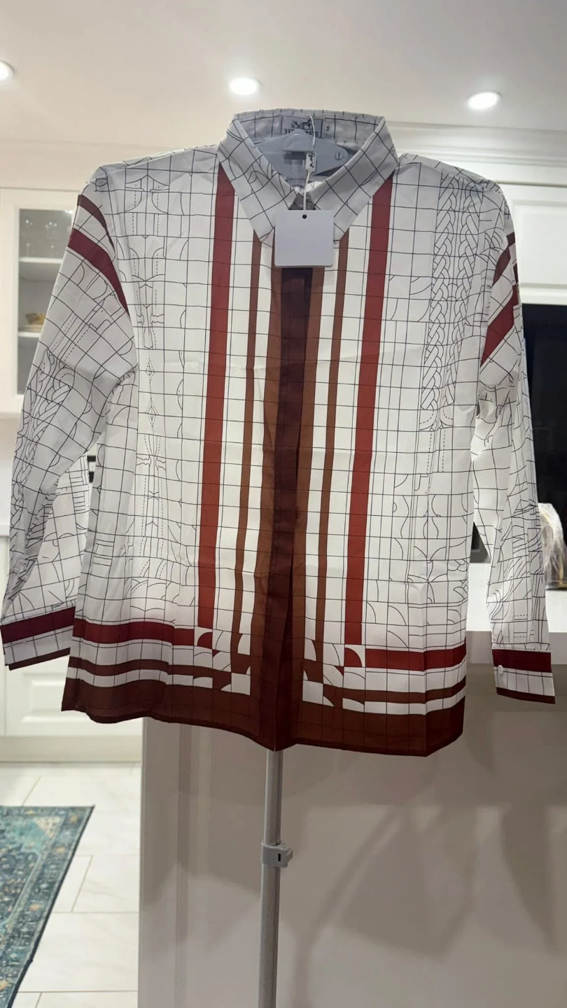 Hermès Printed Long Sleeve Shirt