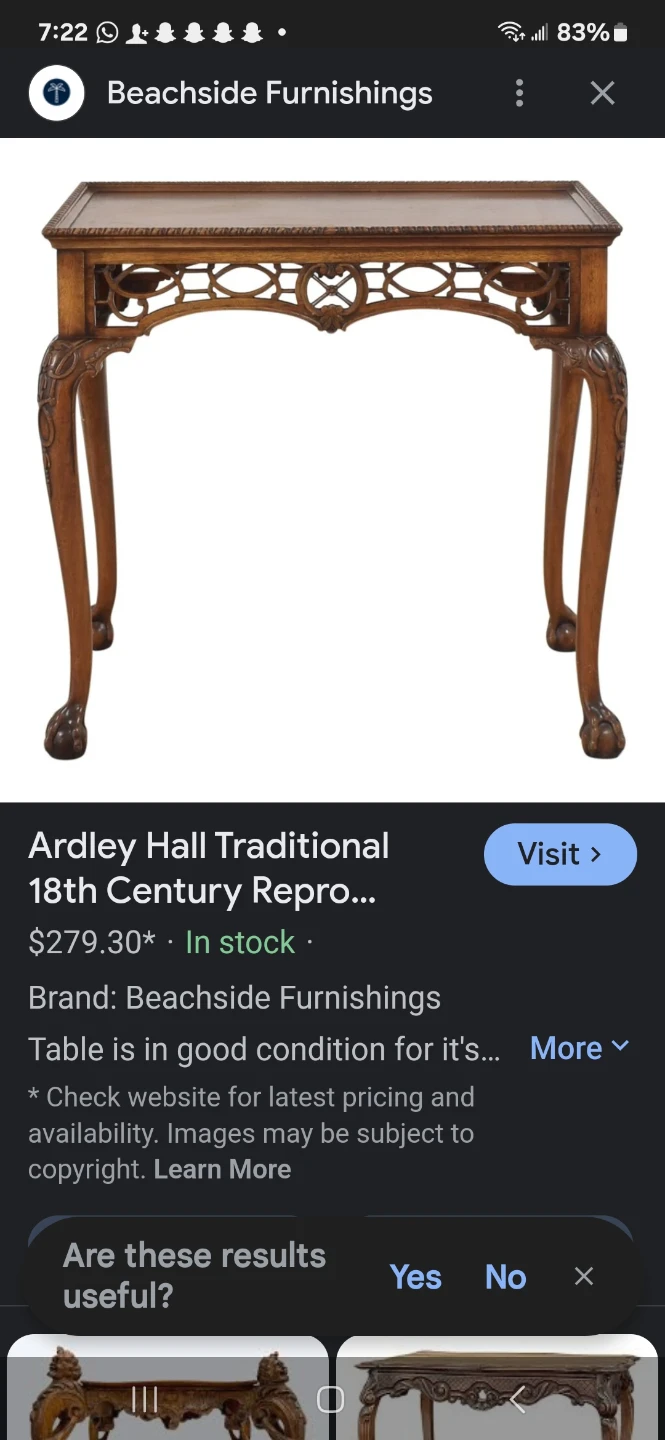 Chippendale Style Mahogany Side Table - photo 2