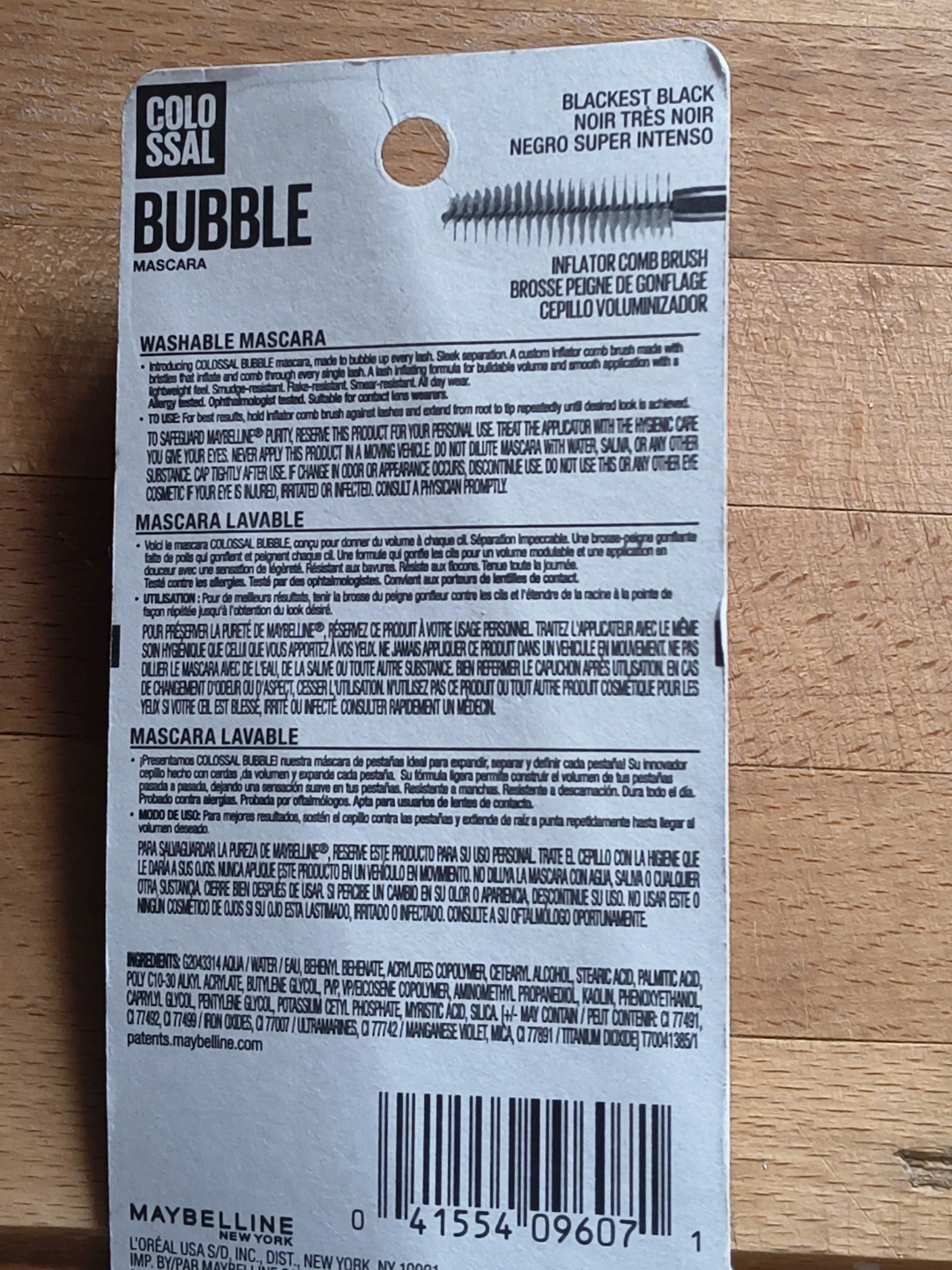 BRAND NEW Maybelline Colossal Bubble Mascara 802 Blackest Black - photo 3