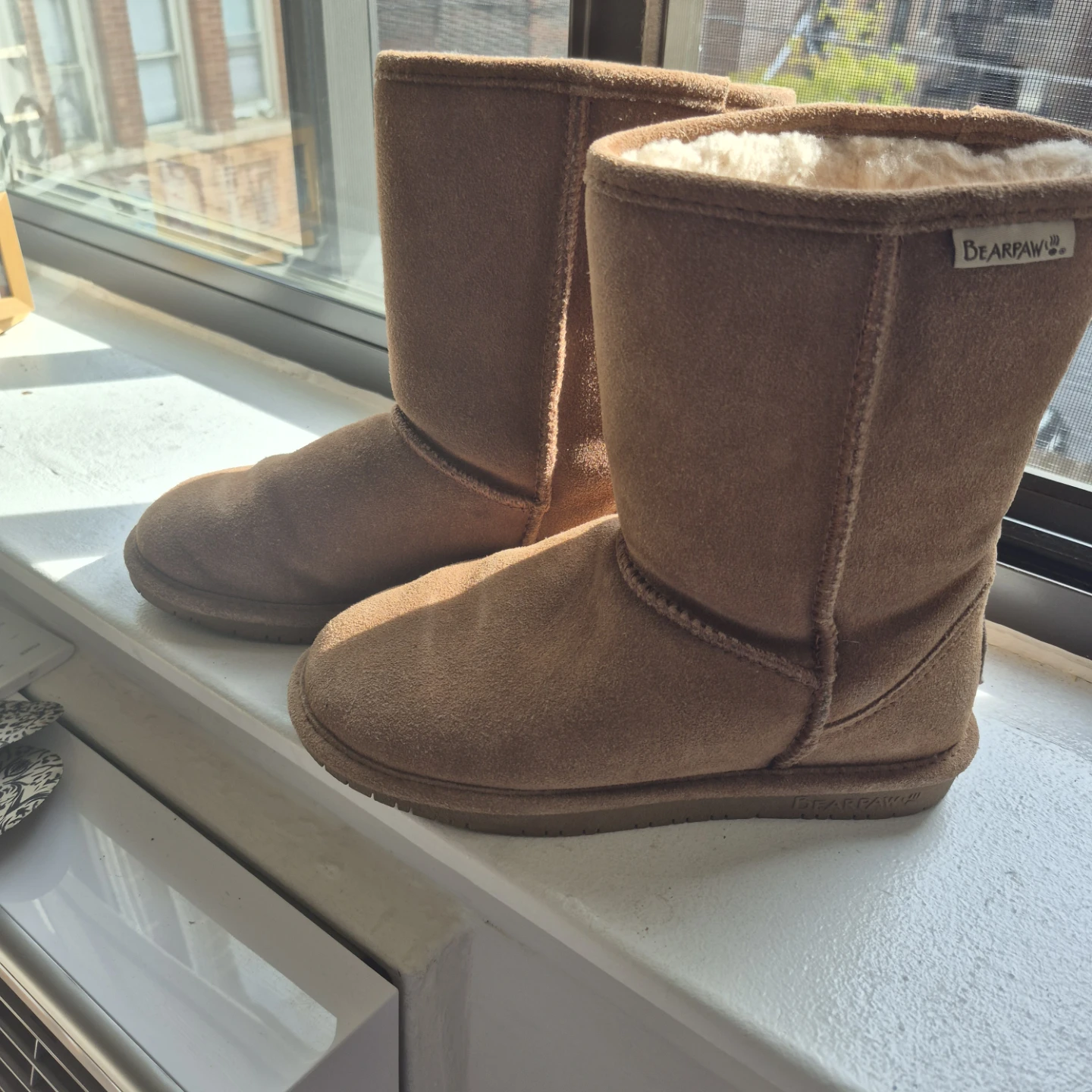 Bearpaw Tan Suede Boots Size 6
