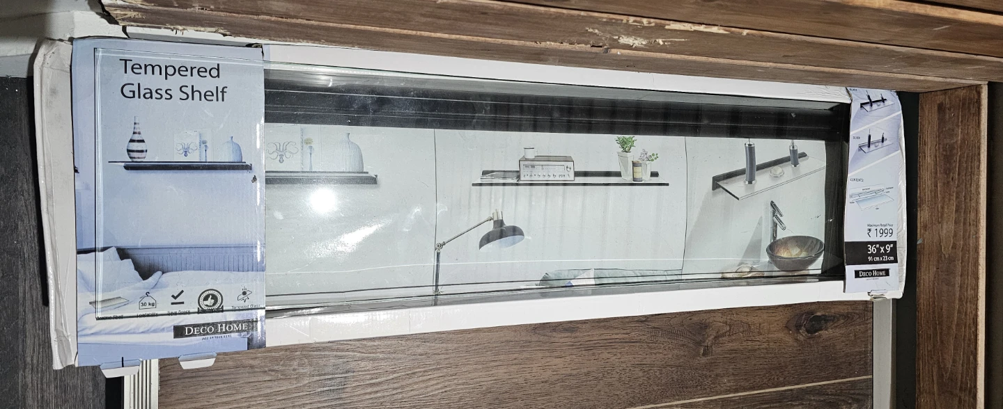 Brand New Tempered Glass Shelf – 36" × 9"