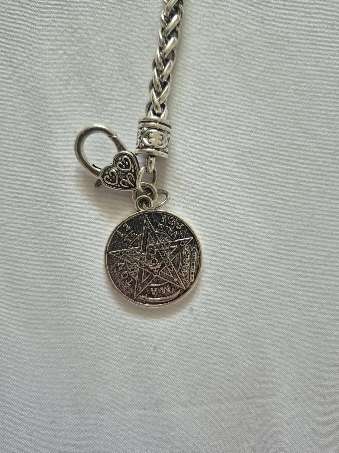 Silver-tone Tetragrammaton bracelet chain set - photo 2