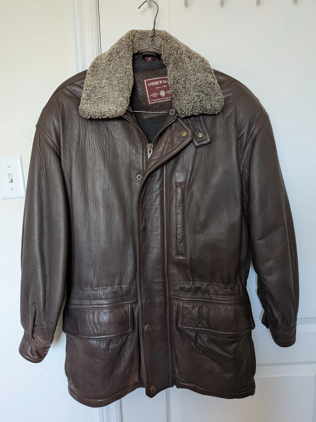 🏈Andrew Marc Brown Leather Jacket