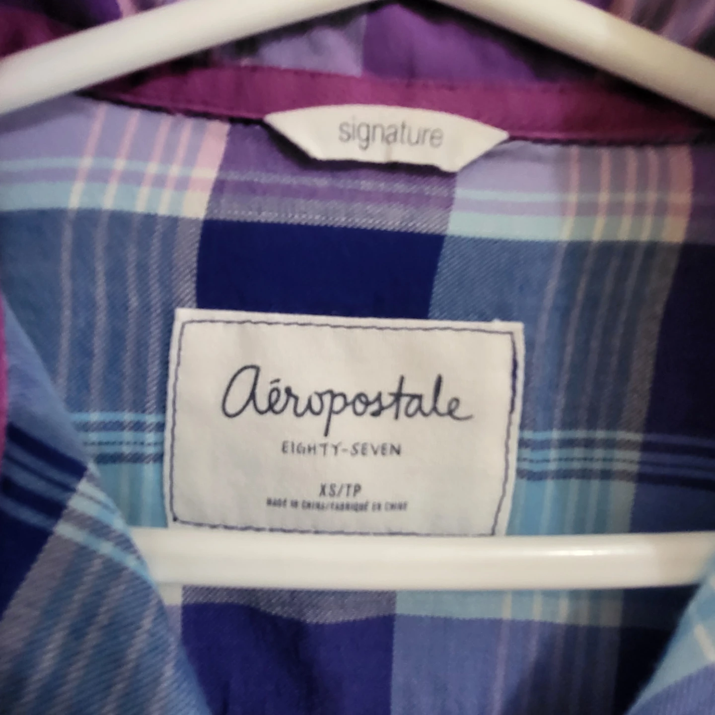 Aéropostale Women's Plaid Roll-Up Long Sleeve Shirt (Size XS) - photo 4