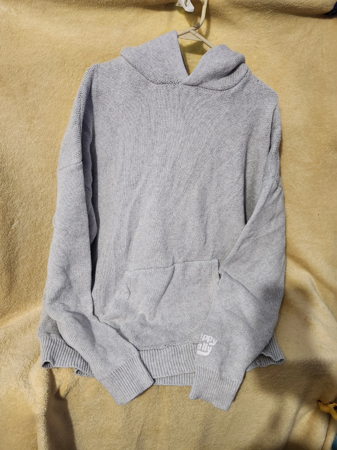 Grey "Happy Vally" Knit Hoodie - photo 5