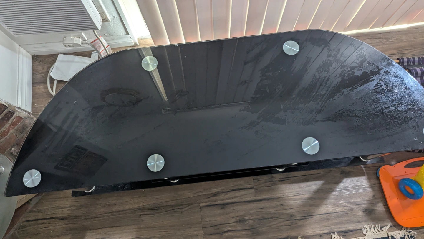 Black glass TV stand - photo 2
