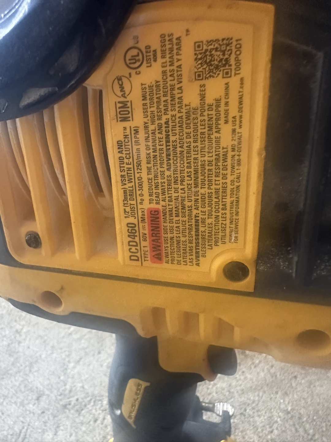 DEWALT DCD460 XR Brushless 60V MAX Stud and Joist Drill - photo 3