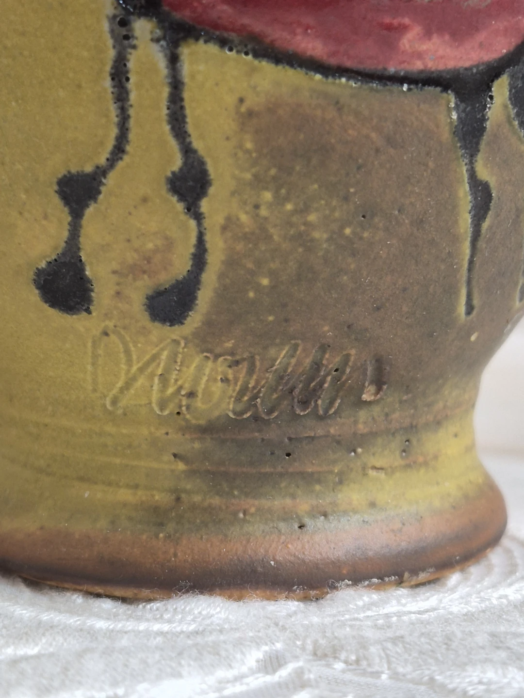 Beautiful Unique Vintage Signed Studio Art Pottery Mug - photo 3