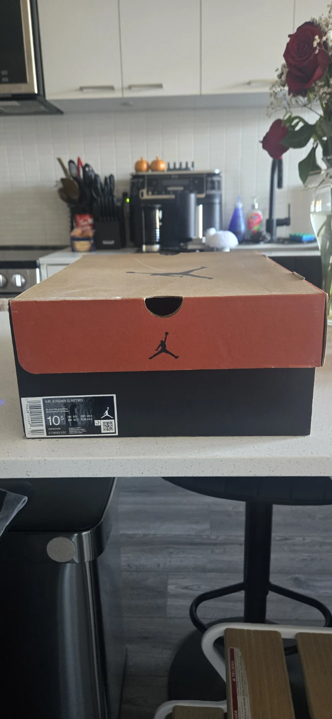 Air Jordan 12 Retro Black/Field Purple Sneakers - photo 3