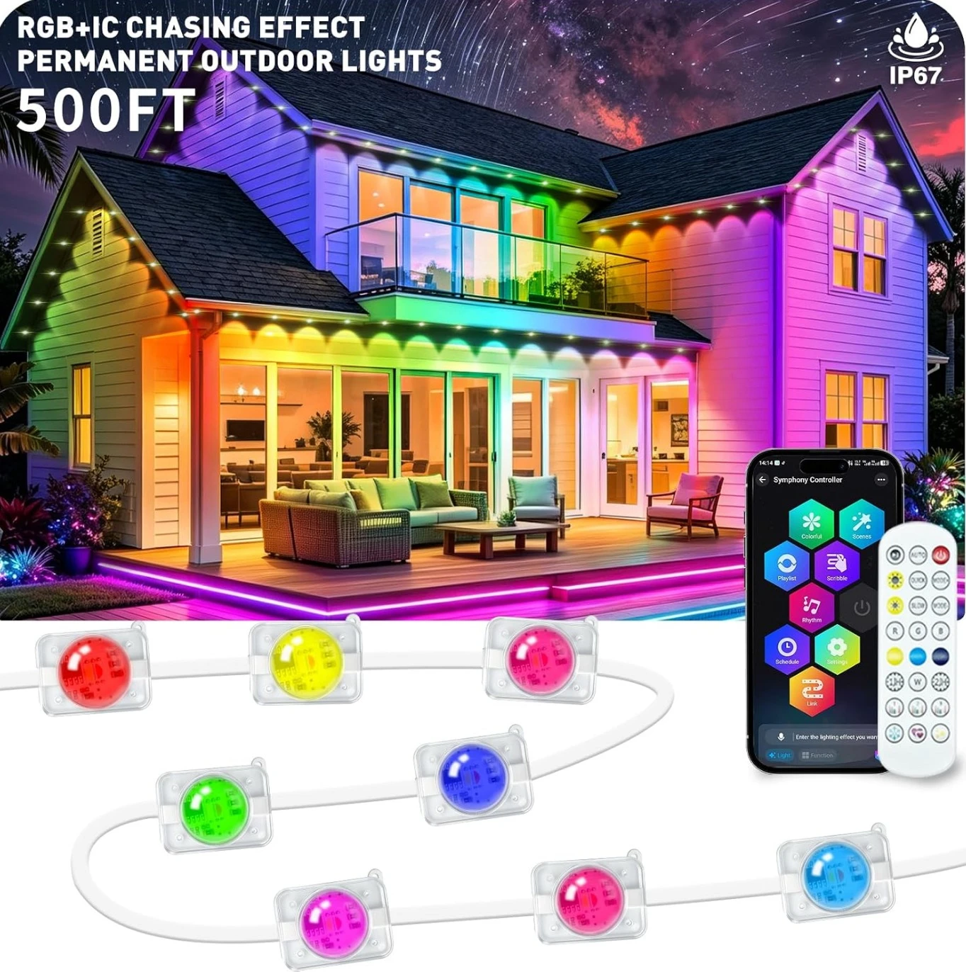 RGB+IC Permanent Outdoor Lights 500ft - photo 2