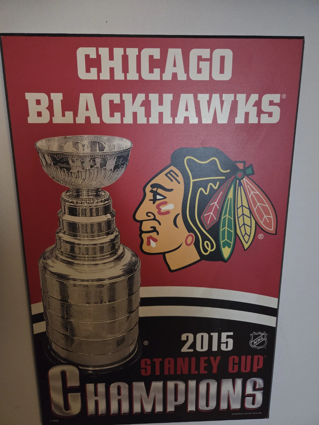 Blackhawks 2015 Wooden Plaque 🏈