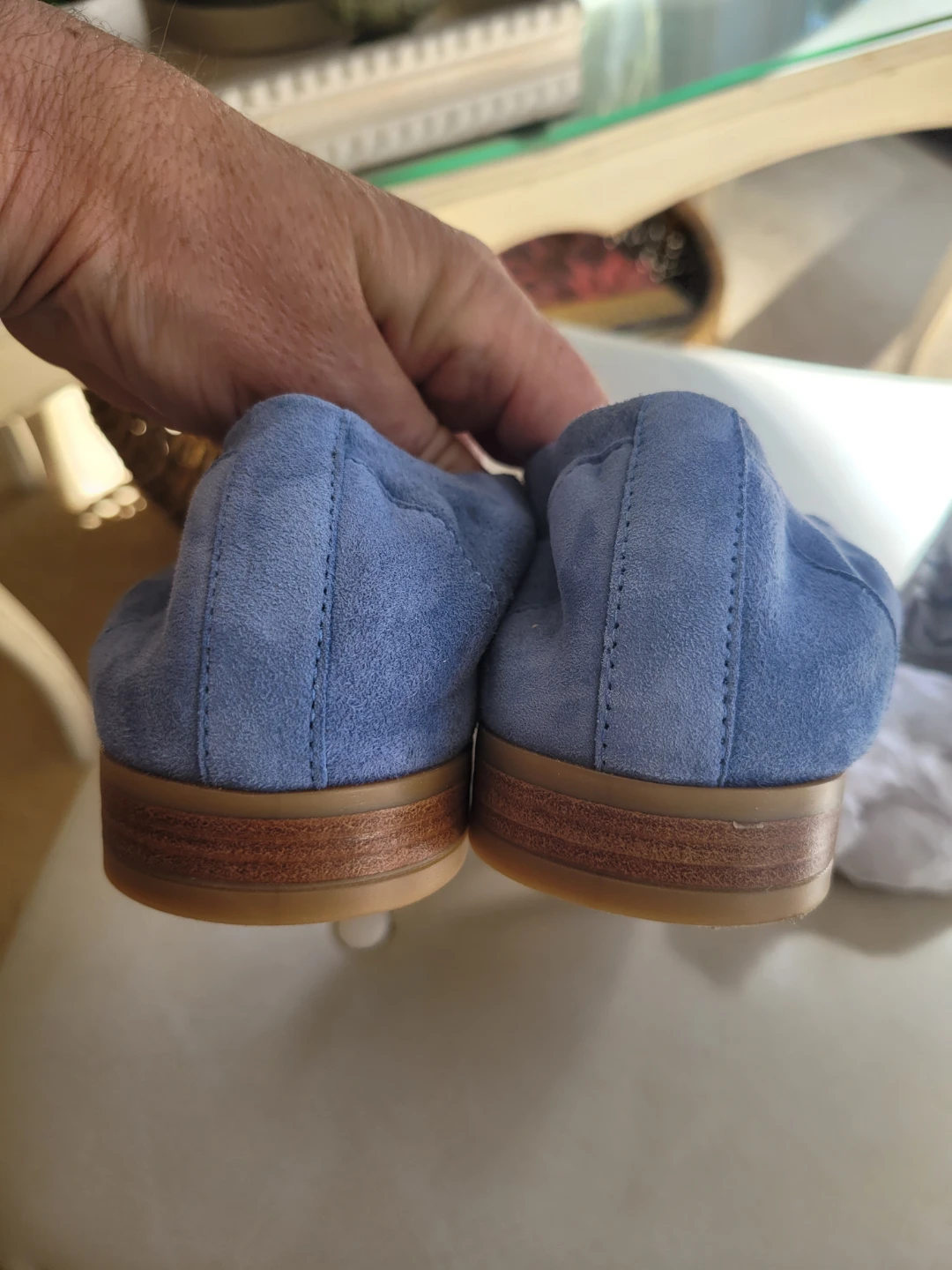 New Without Box Ron White Blue Suede Loafers - photo 5