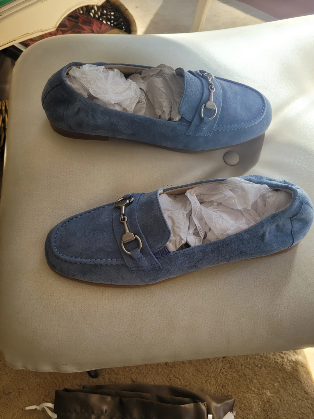 New Without Box Ron White Blue Suede Loafers - photo 3