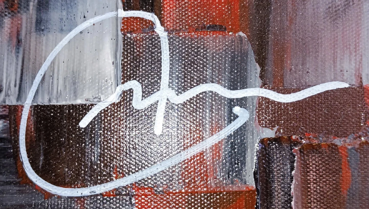 Large Original Abstract Painting - Red Black - photo 2