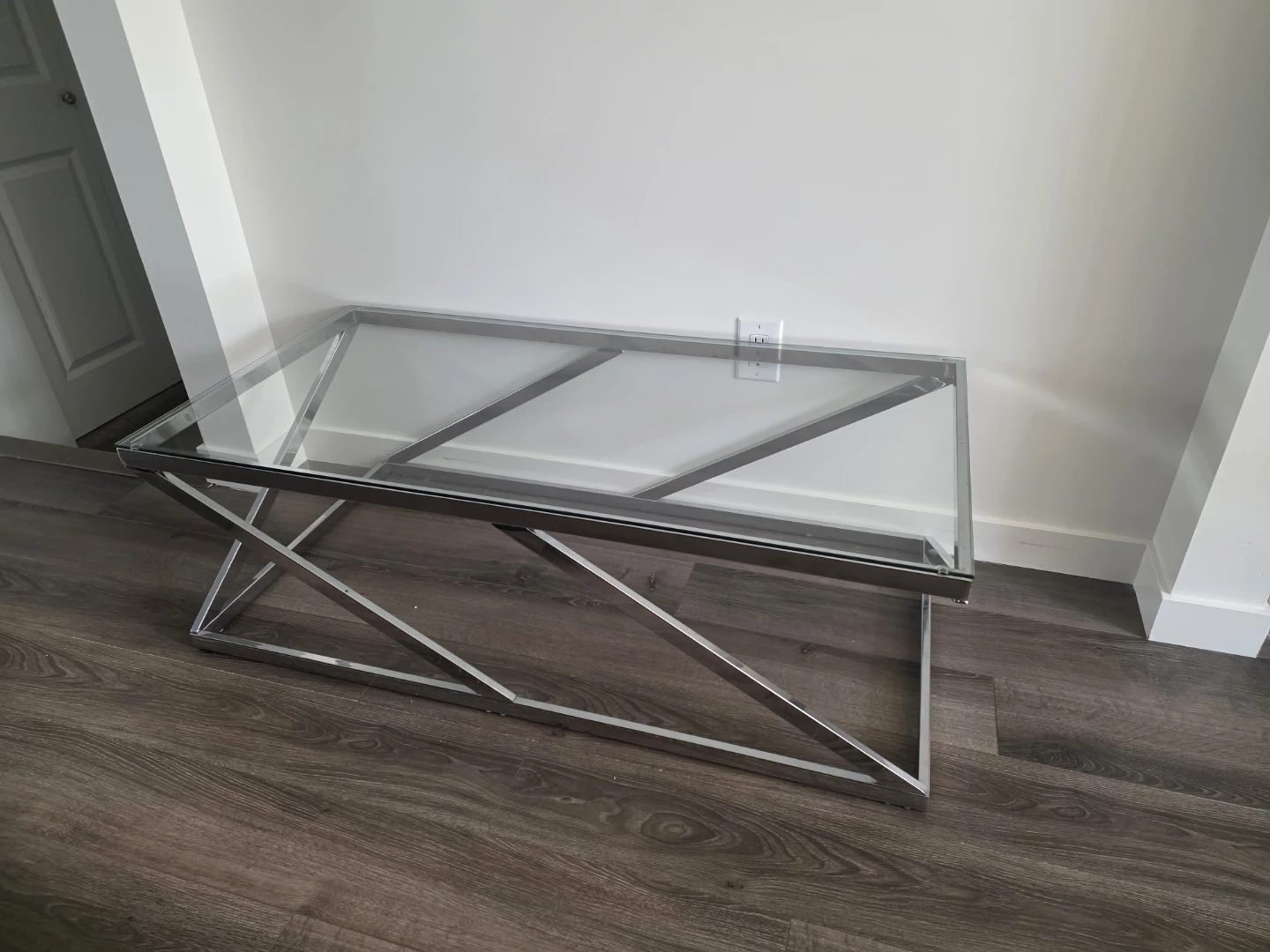 Modern Chrome and Glass Coffee Table - photo 3