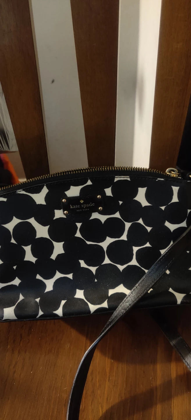 Kate Spade black and white patterned crossbody bag