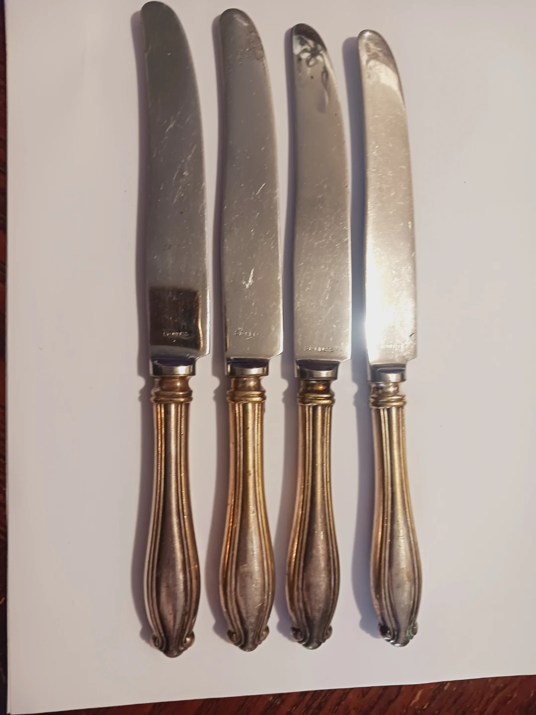 Set of 4 Vintage Silver Plated Table Knives - photo 4