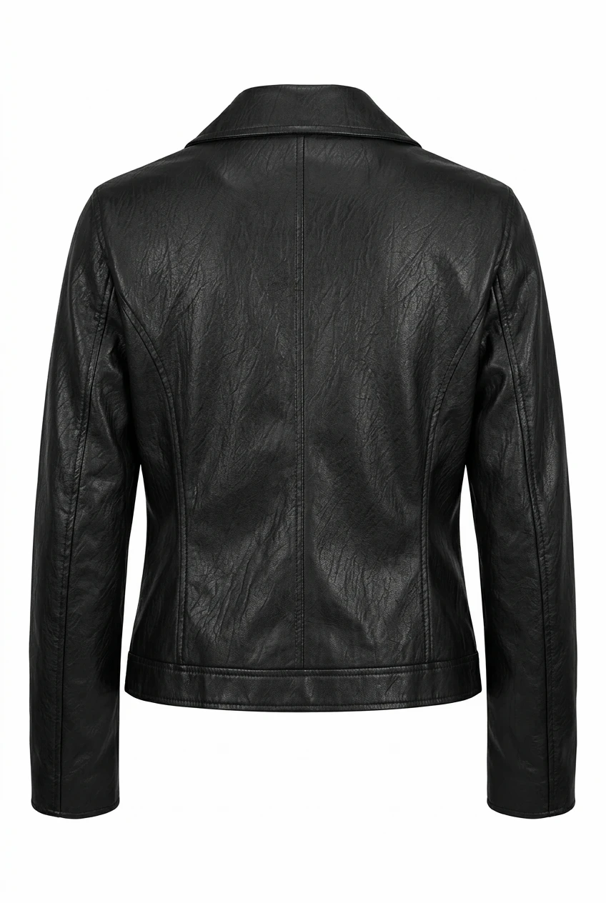Old Navy Black Faux Leather Motorcycle Jacket - photo 2