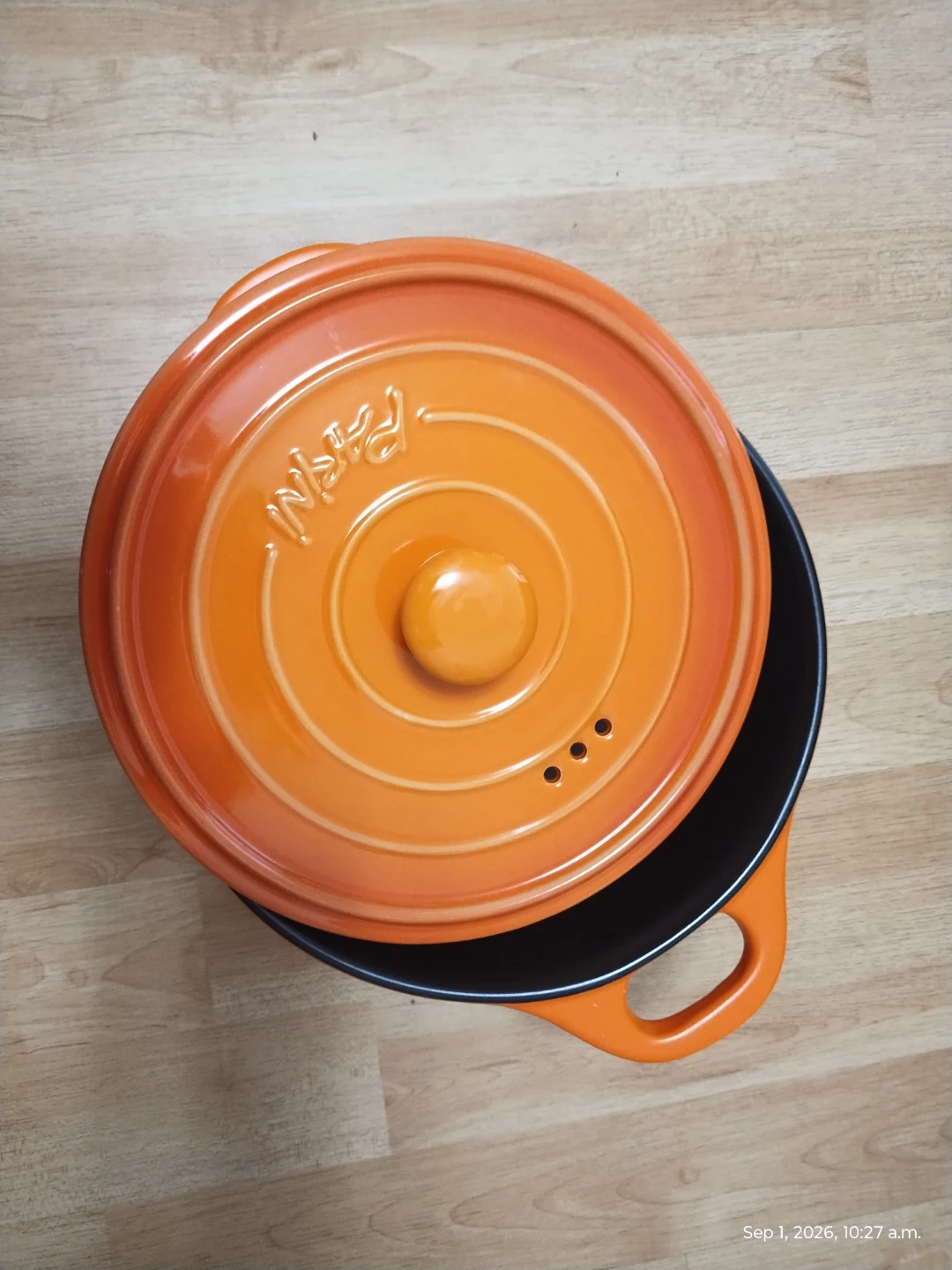 Parini 2 Qt Flameproof Casserole Dish with Lid – Orange
