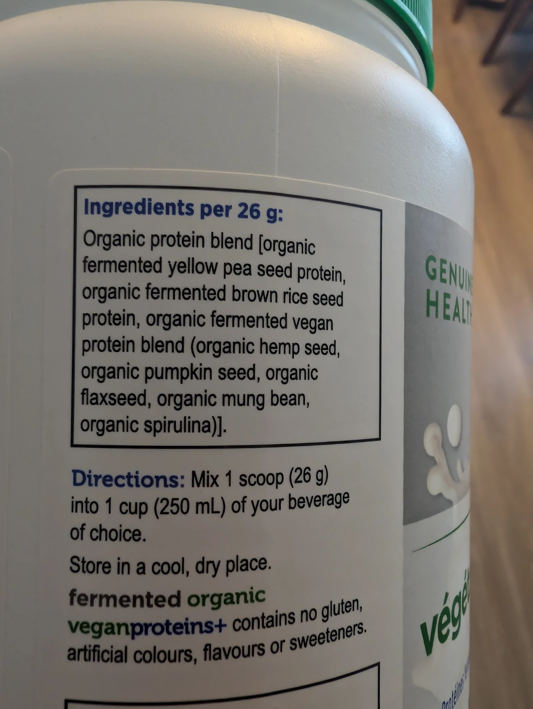 Genuine Health Fermented Organic Vegan Proteins+ 900g - photo 5