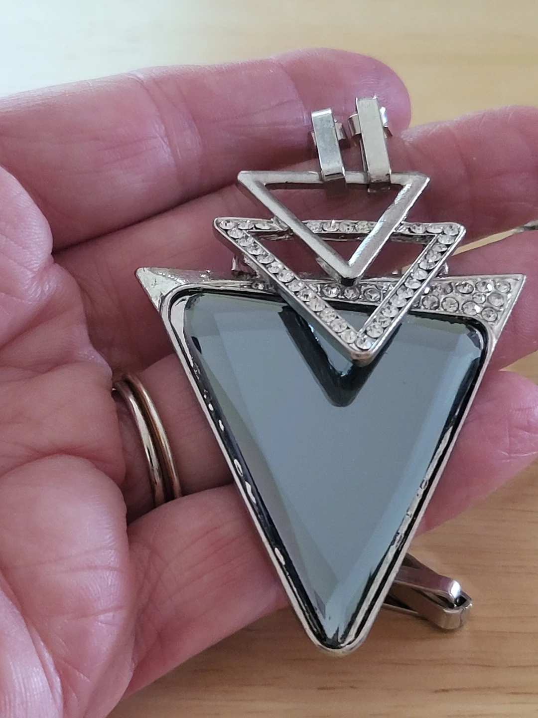Silver-Tone Geometric Pendant Necklace - photo 2