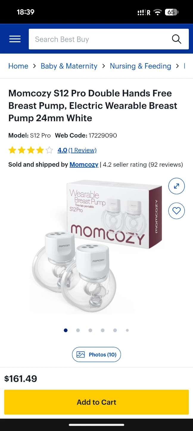 New, open box Momcozy S12 Pro Double Hands-Free Breast Pump - photo 4