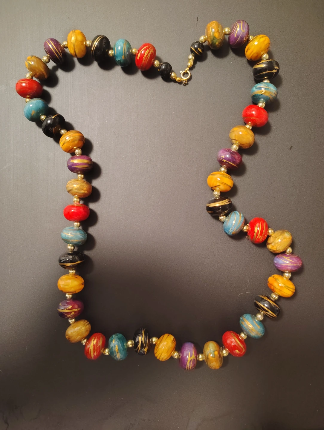 Multicoloured Swirl Bead Statement Necklace - photo 2