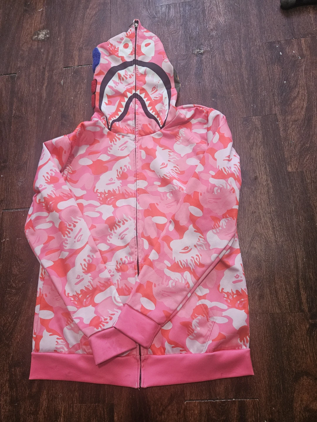 BAPE Pink Camo Shark Full Zip Hoodie