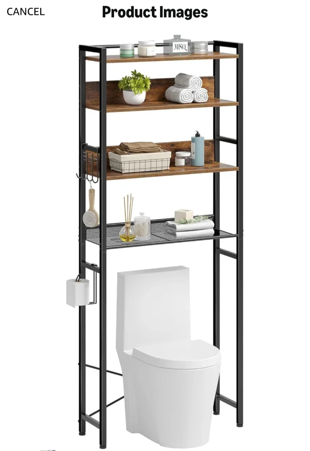 Over-the-toilet bathroom storage shelf - photo 5
