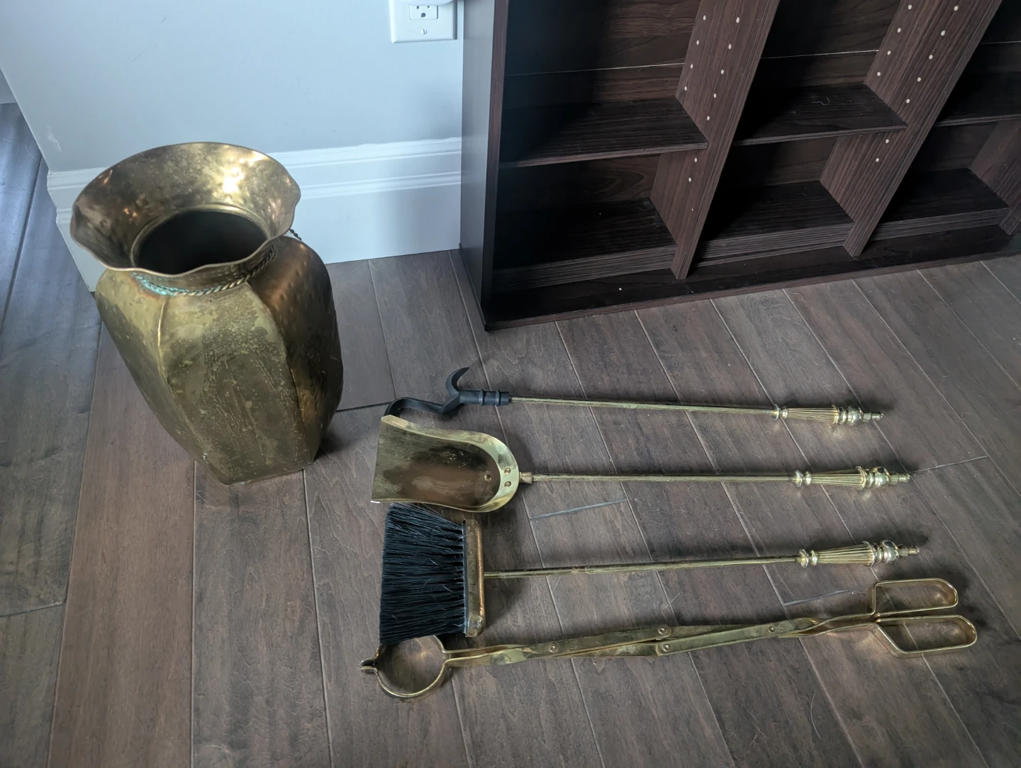 Gold Antique Fireplace Tool Set For Sale