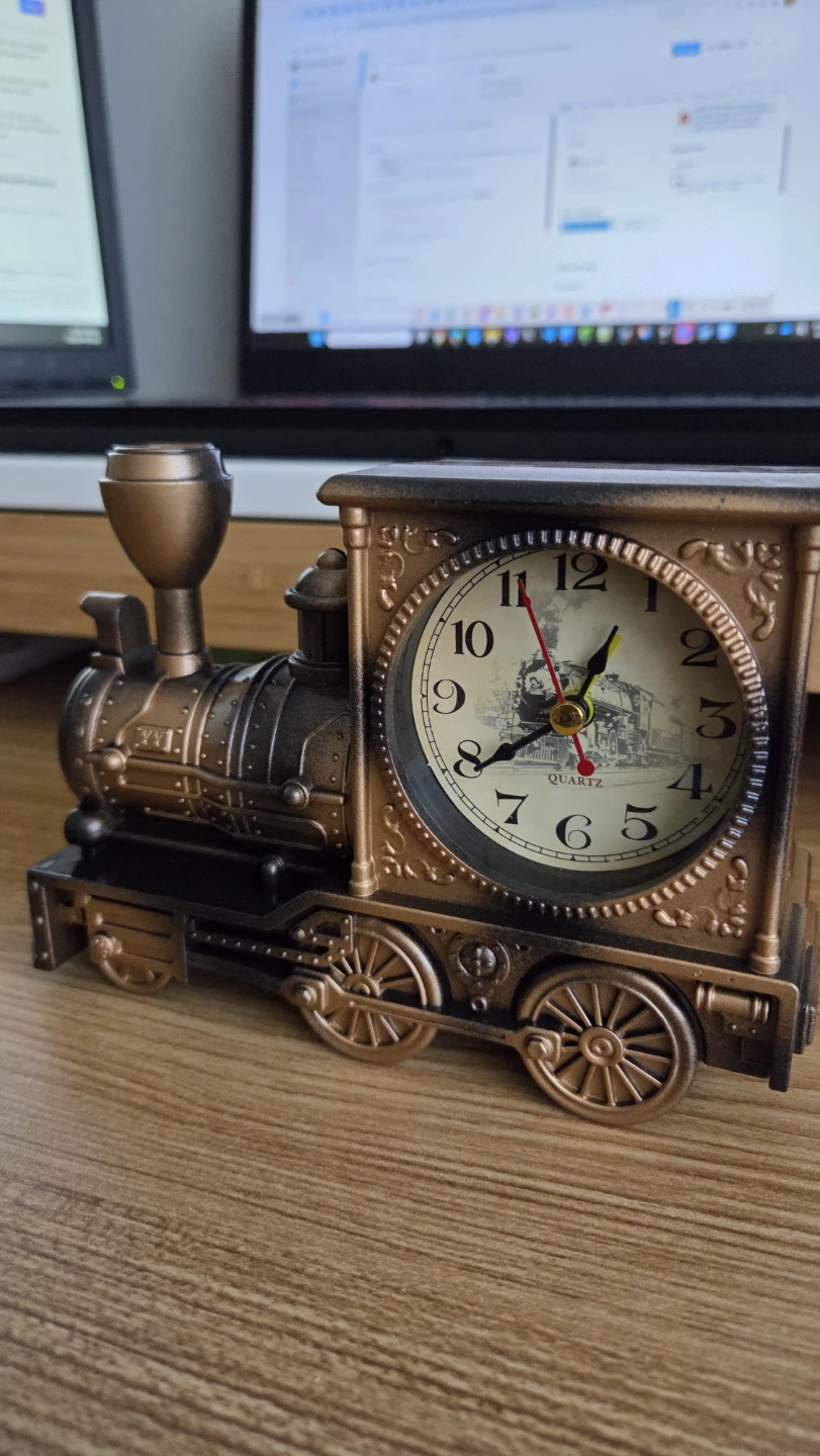 Vintage Train Alarm Clock – Bronze Finish *new